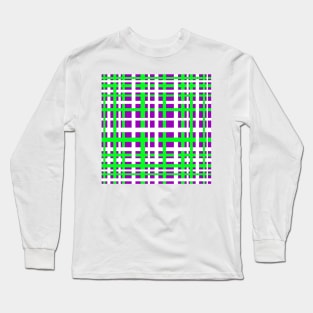 Interlocking Stripes Black Green Purple Long Sleeve T-Shirt